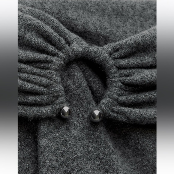 NWT ZARA DRAPED KNITWEAR DRESS - Picture 8 of 8